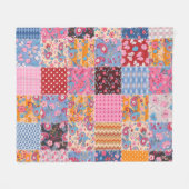Patchwork nahtlos, niedliches Stoffmuster. Fleecedecke (Vorderseite (Horizontal))
