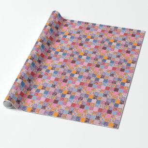 Patchwork nahtlos, niedliches Stoffmuster. Geschenkpapier