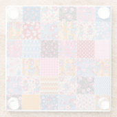 Patchwork nahtlos, niedliches Stoffmuster. Glasuntersetzer (Rückseite)