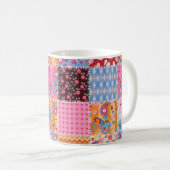 Patchwork nahtlos, niedliches Stoffmuster. Kaffeetasse (VorderseiteRechts)