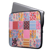 Patchwork nahtlos, niedliches Stoffmuster. Laptopschutzhülle (Vorderseite Links)