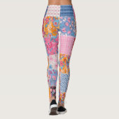 Patchwork nahtlos, niedliches Stoffmuster. Leggings (Rückseite)
