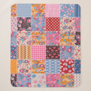 Patchwork nahtlos, niedliches Stoffmuster. Sherpadecke