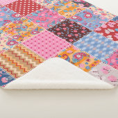 Patchwork nahtlos, niedliches Stoffmuster. Sherpadecke (3/4)
