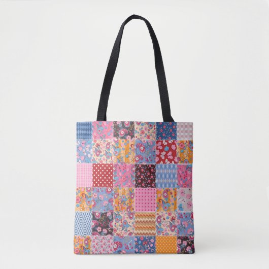 Patchwork nahtlos, niedliches Stoffmuster. Tasche (Vorderseite)
