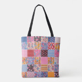 Patchwork nahtlos, niedliches Stoffmuster. Tasche (Rückseite)