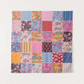 Patchwork nahtlos, niedliches Stoffmuster. Wandteppich (Vorderseite (Horizontal))