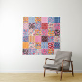 Patchwork nahtlos, niedliches Stoffmuster. Wandteppich (Beispiel (Horizontal))