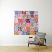 Patchwork nahtlos, niedliches Stoffmuster. Wandteppich (Beispiel)