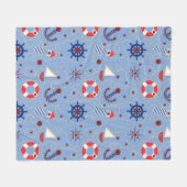 Patchwork-Nautik Fleecedecke (Vorderseite (Horizontal))