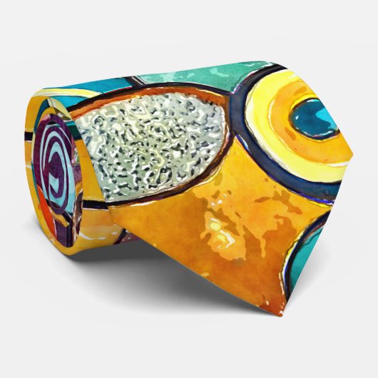 Patchwork Necktie Krawatte (Gerollt)