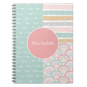 Patchwork Niedlich Hearts Rainbow Pastel Notebook Notizblock (Vorderseite)