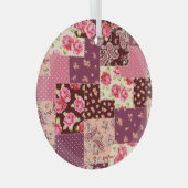 Patchwork Niedlich Nahtloses Muster Ornament Aus Glas (Vorderseite Rechts)