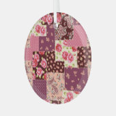 Patchwork Niedlich Nahtloses Muster Ornament Aus Glas (Vorderseite links)