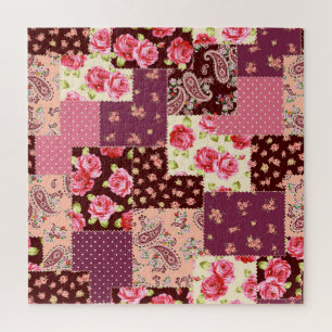 Patchwork Niedlich Nahtloses Muster Puzzle
