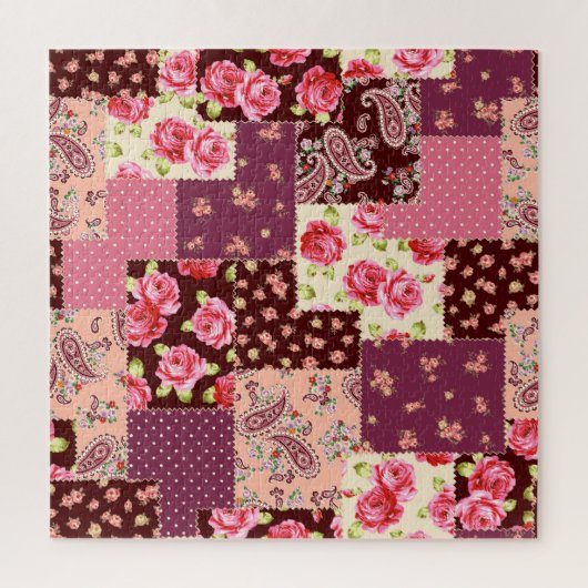 Patchwork Niedlich Nahtloses Muster Puzzle (Vertikal)