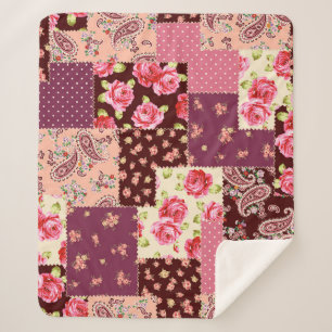 Patchwork Niedlich Nahtloses Muster Sherpadecke