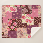 Patchwork Niedlich Nahtloses Muster Sherpadecke (Vorderseite (Horizontal))