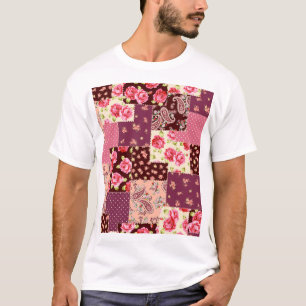 Patchwork Niedlich Nahtloses Muster T-Shirt