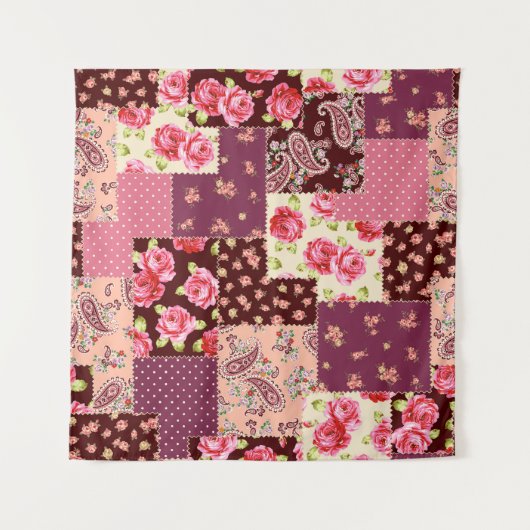 Patchwork Niedlich Nahtloses Muster Wandteppich (Vorderseite)