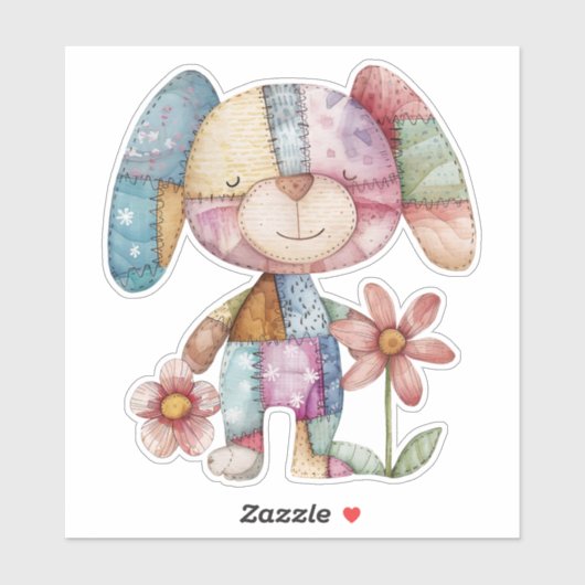 Patchwork Niedlicher Hundeschreiber Aufkleber (Blatt)