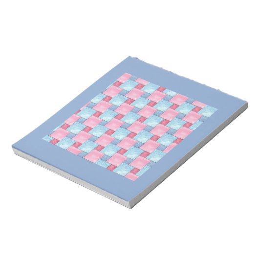 Patchwork Notepad oder Jotter, Pinks, Blues Notizblock (Rotiert)