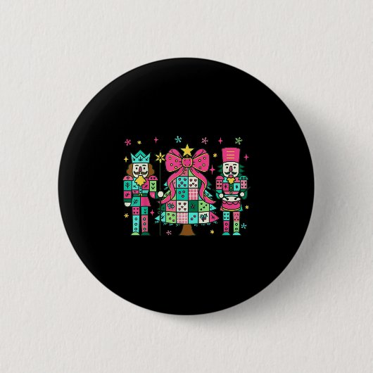 Patchwork Nutcracker Weihnachtsbaum Nk Nutcracker Button (Vorderseite)