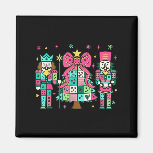 Patchwork Nutcracker Weihnachtsbaum Nk Nutcracker Magnet (Vorne)