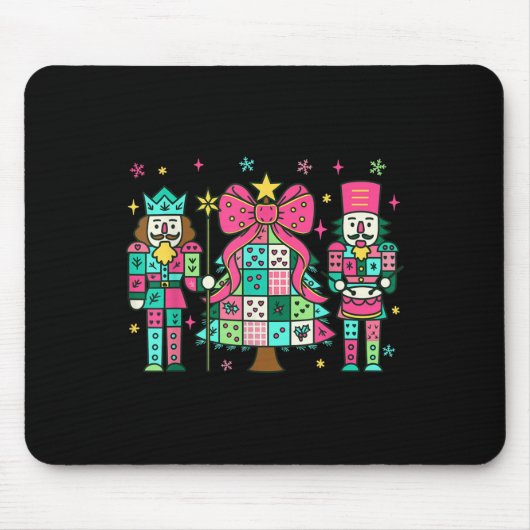 Patchwork Nutcracker Weihnachtsbaum Nk Nutcracker Mousepad (Vorne)
