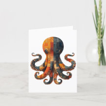 Patchwork Octopus Greetings Card