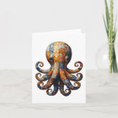 Patchwork Octopus Greetings Card Dankeskarte (Vorderseite)