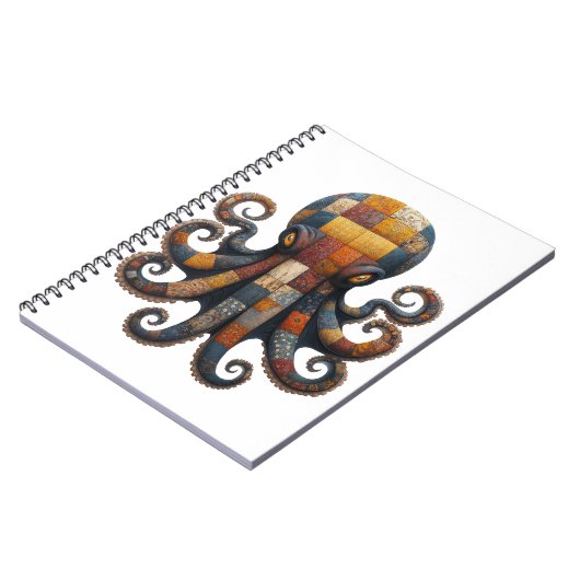 Patchwork Octopus-Notebook Notizblock (Linke Seite)
