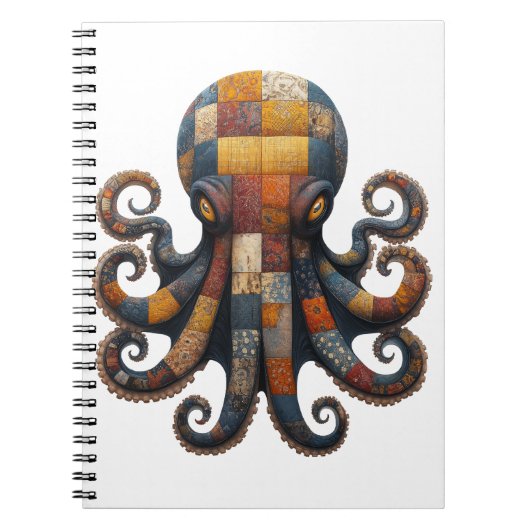 Patchwork Octopus-Notebook Notizblock (Vorderseite)