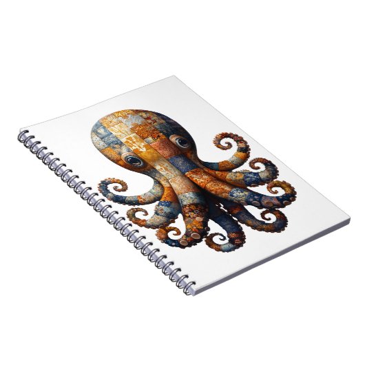 Patchwork Octopus-Notebook Notizblock (Rechte Seite)