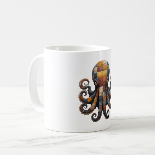 Patchwork Octopus-Tasse Kaffeetasse (Vorderseite Links)