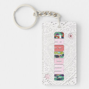 Patchwork "Oma" an der Spitze Schlüsselanhänger