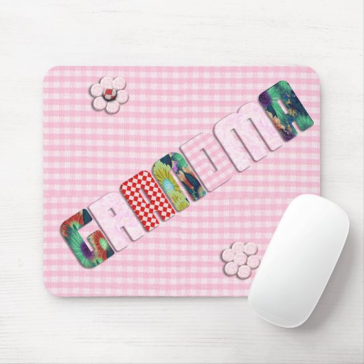 Patchwork "Oma" auf Schachrosa Mousepad (Mit Mouse)