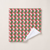 Patchwork Oman Flag Muster Badhandtuch Set (Waschlappen)