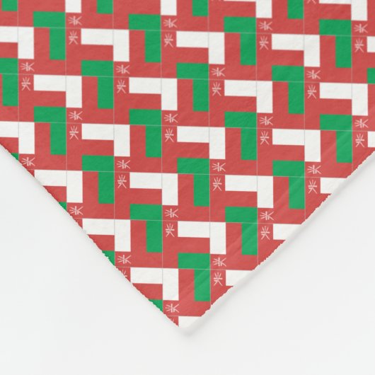 Patchwork Oman Flag Muster Fleecedecke (Ecke)