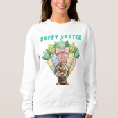 Patchwork-Osterkarotten  Sweatshirt (Vorderseite)