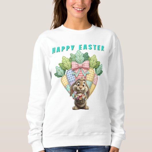 Patchwork-Osterkarotten Sweatshirt (Vorderseite)