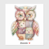 Patchwork Owl Bird Sticker (Blatt)