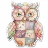 Patchwork Owl Bird Sticker (Vorderseite)