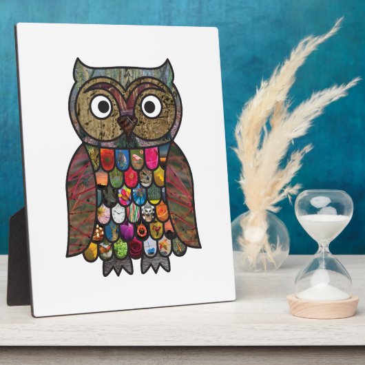 Patchwork Owl Fotoplatte (Seite)
