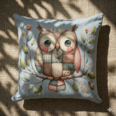 Patchwork Owl in Whimsical Woodland Kissen