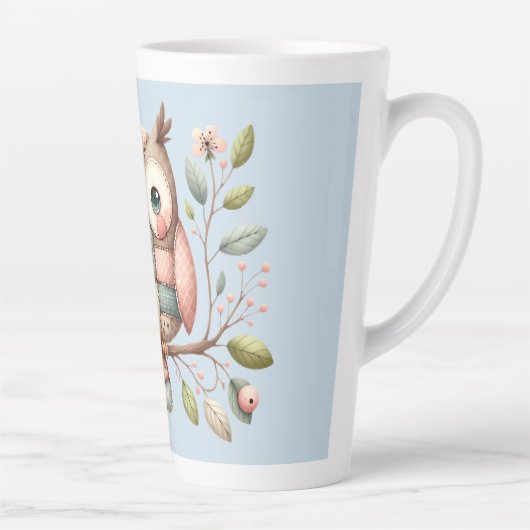 Patchwork Owl in Whimsical Woodland Milchtasse (Rechts)