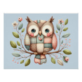 Patchwork Owl in Whimsical Woodland Poster (Vorderseite)