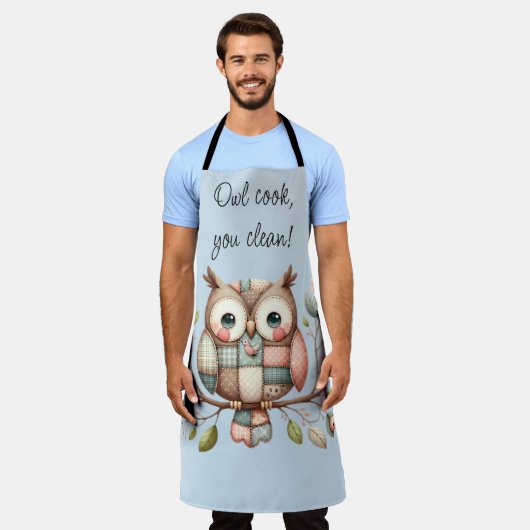 Patchwork Owl in Whimsical Woodland Schürze (Getragen)