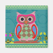Patchwork Owl Magnet (Vorne)