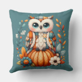 Patchwork Owl on Pumpkin - Cottcore Fall Kissen (Rückseite)